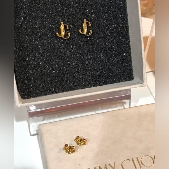 NIB Jimmy Choo Signature Logo Stud Earrings ✨🤩 - Picture 6 of 17